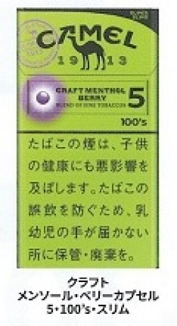 画像1: キャメル・クラフト・メンソール・ベリーカプセル・5・100'S・スリム (日本/タール5mgニコチン0.4mg)　カートン（10個）単位で取り寄せ商品　